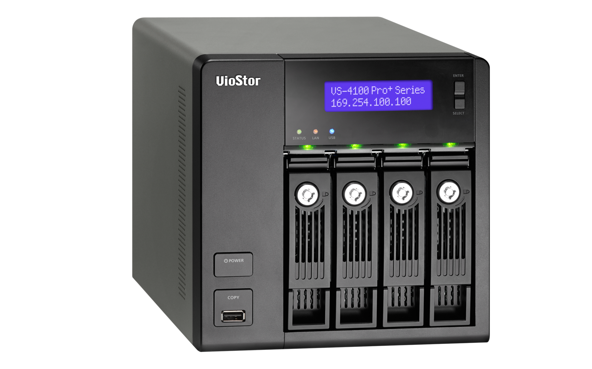 VS-4108 Pro+ Smb nvr, 8 channels, 4-tray w/o hdd, local monitoring. intel 2,6 ghz QNAP Santreyd  - Вид №2