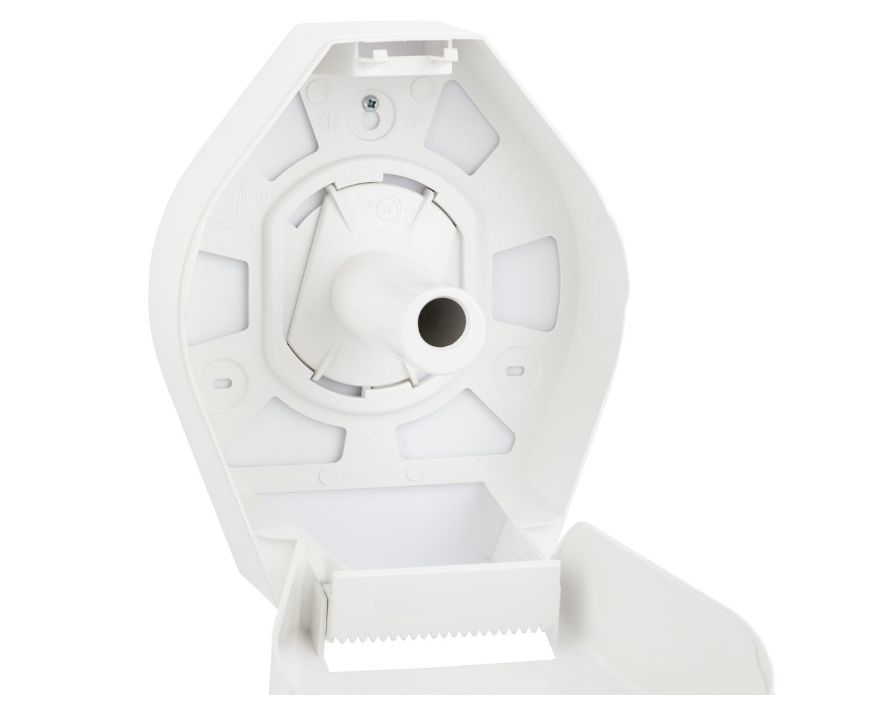 BTN201 Держатель рулона туалетной бумаги TOP MINI, пластик АБС, белый, синее окошко Merida  - Вид №2