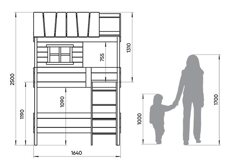 Кровать-чердак Home nord M 80х160 см белая, голубая ELLIPSE ELLIPSE HOME 351794 Белый;голубой Santreyd  - Вид №2