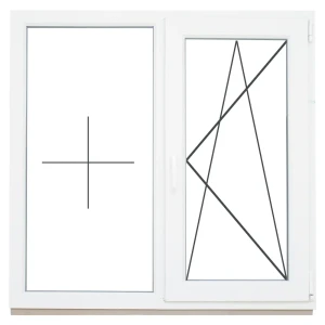 Окно пластиковое ПВХ Deceuninck двустворчатое 1440x1160 мм (ВxШ) двуxкамерный стеклопакет белый/белый