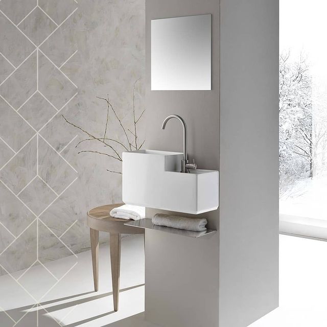 L469T0RPV1.100 Подвесная раковина прямоугольная с полкой A. e T. Italia KOMBO Белый глянцевый AeT ITALIA - Вид №4