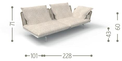 Talenti Садовый диван из ткани с шезлонгом Cruise alu sun-id-1512485 - Вид №14