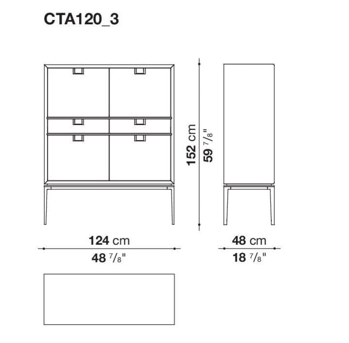 Деревянный сервант с распашными дверцами и ящиками Maxalto Artemone ARCH-00143597 - Вид №6