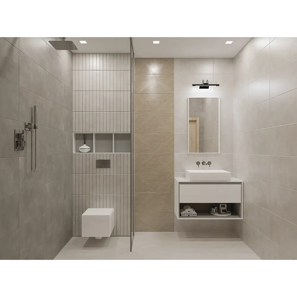 89365800 Плитка настенная Azori Cemento Madera 31.5x63 см 1.59 м² сатинированная цвет коричневый STLM-0948088 - Вид №5