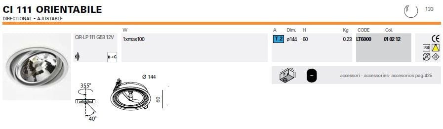 Регулируемый встраиваемый прожектор Lucifero's ARCH-00078533 - Вид №1