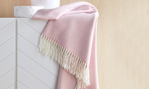 PLUME_RO плед розовый 130/170 шерсть 52% акрил 48%, 110 г/м3 Blanc des Vosges