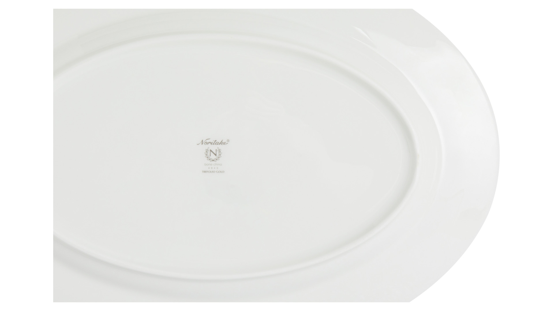 10628674 Noritake Блюдо овальное Noritake "Трефолио,золотой кант" 37см Фарфор костяной  - Вид №3