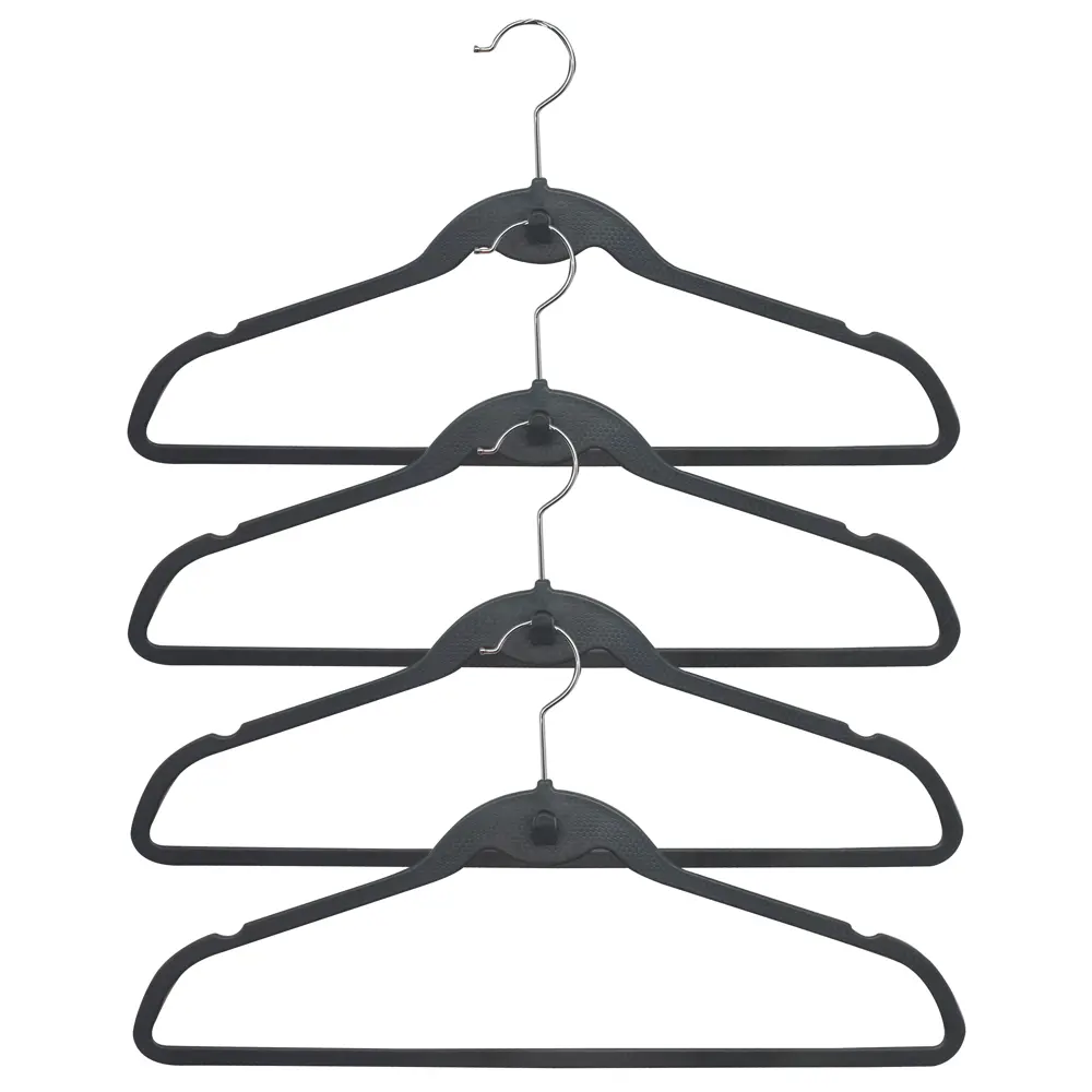 Плечики для одежды KONSENSA 45 см пластик цвет черный 4 шт Плечики пластиковые STLM-2203719