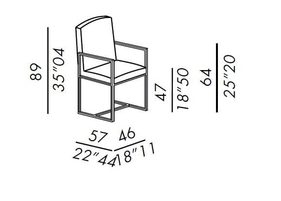 Мягкий тканевый стул с подлокотниками Meridiani Rider ARCH-00006095 - Вид №4