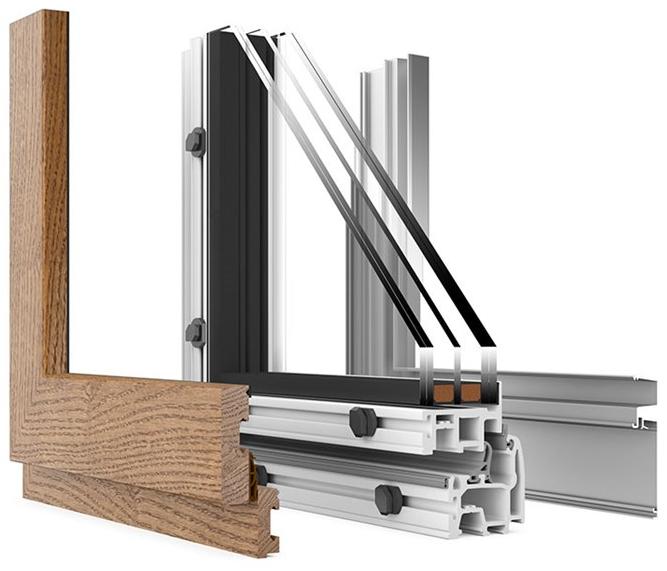 Agostinigroup Окно из алюминия и дерева с тройным остеклением 500.55 fibex inside sun-id-1376179 - Вид №1