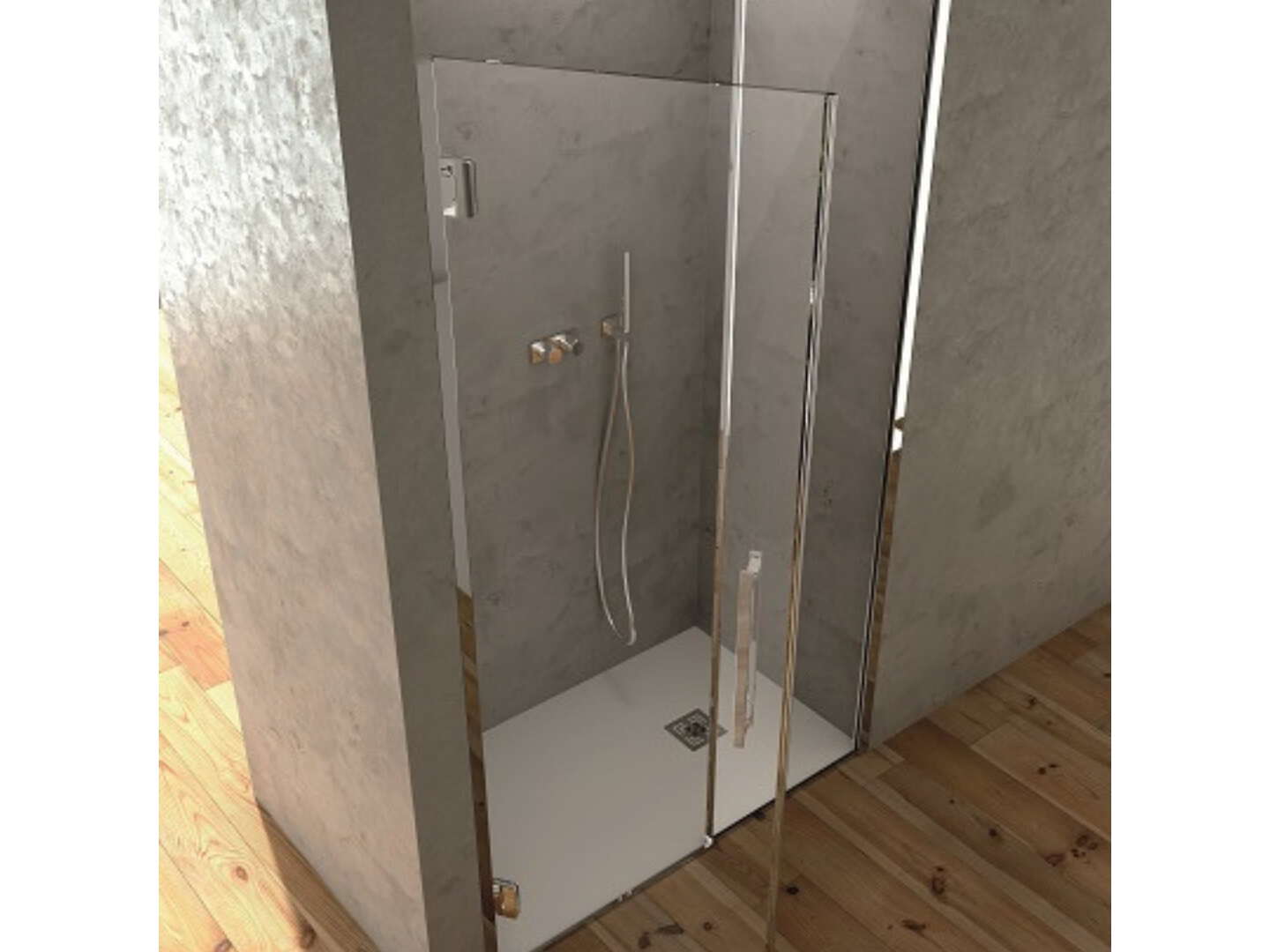 Стальная и стеклянная нишевая душевая кабина с распашной дверью CSA Box Doccia SONIA ARCH-00131266 - Вид №1