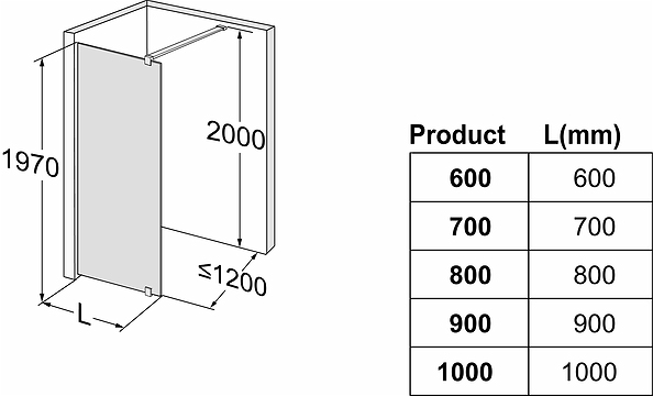 59806290 Несъемная душевая стенка IFO Space с настенным кронштейном - алюминиевый профиль, прозрачное стекло., SFNK 800 - Вид №1