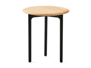 Высокий круглый журнальный столик из массива дуба