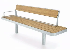 VESTRE Скамья из стали и дерева в современном стиле с подлокотниками и спинкой Forum