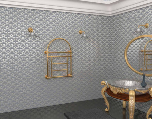 3581330000021 Cordivari Retro 3 Electric, полотенцесушитель электрический 975/675, цвет золото