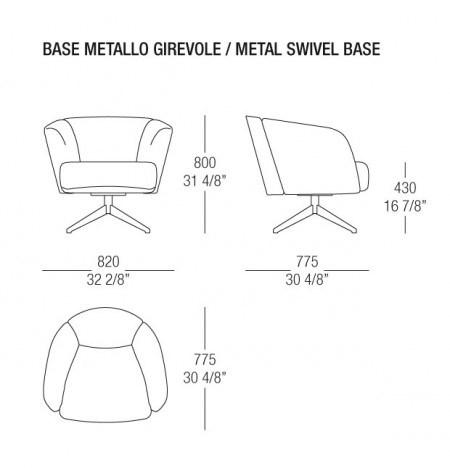 MisuraEmme Вращающееся кресло из ткани с подлокотниками sun-id-1465032 - Вид №6