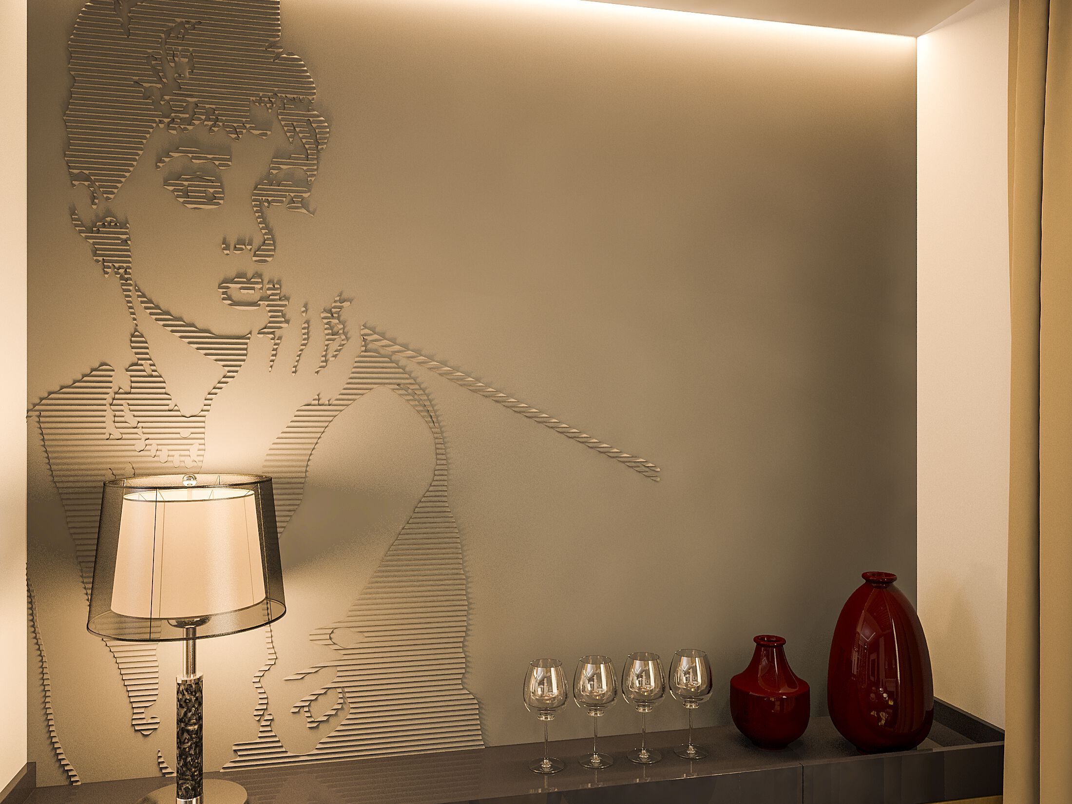 Трехмерная декоративная гипсовая панель WallDeco AUDREY HEPBURN ARCH-00030892