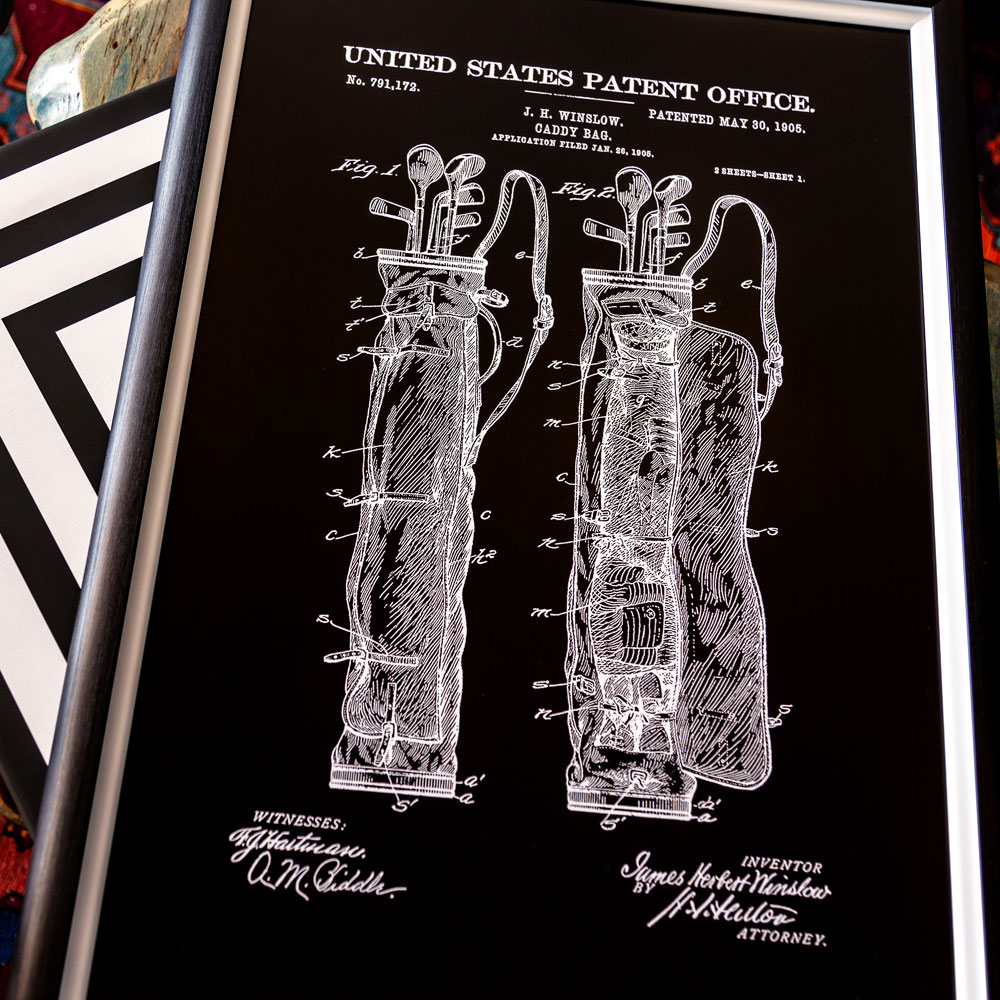 896521434_1818 Арт-постер «Патент на сумку для гольфа» Object Desire  - Вид №1