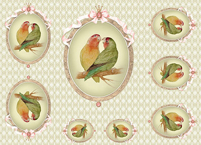 01562 Декупажная карта 30.8 x 44 см "Пара неразлучников" Чип-Арт 