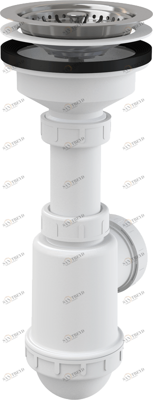 Сифон для мойки с нержавеющей peшeткой DN115 ALCAPLAST A446DN5040