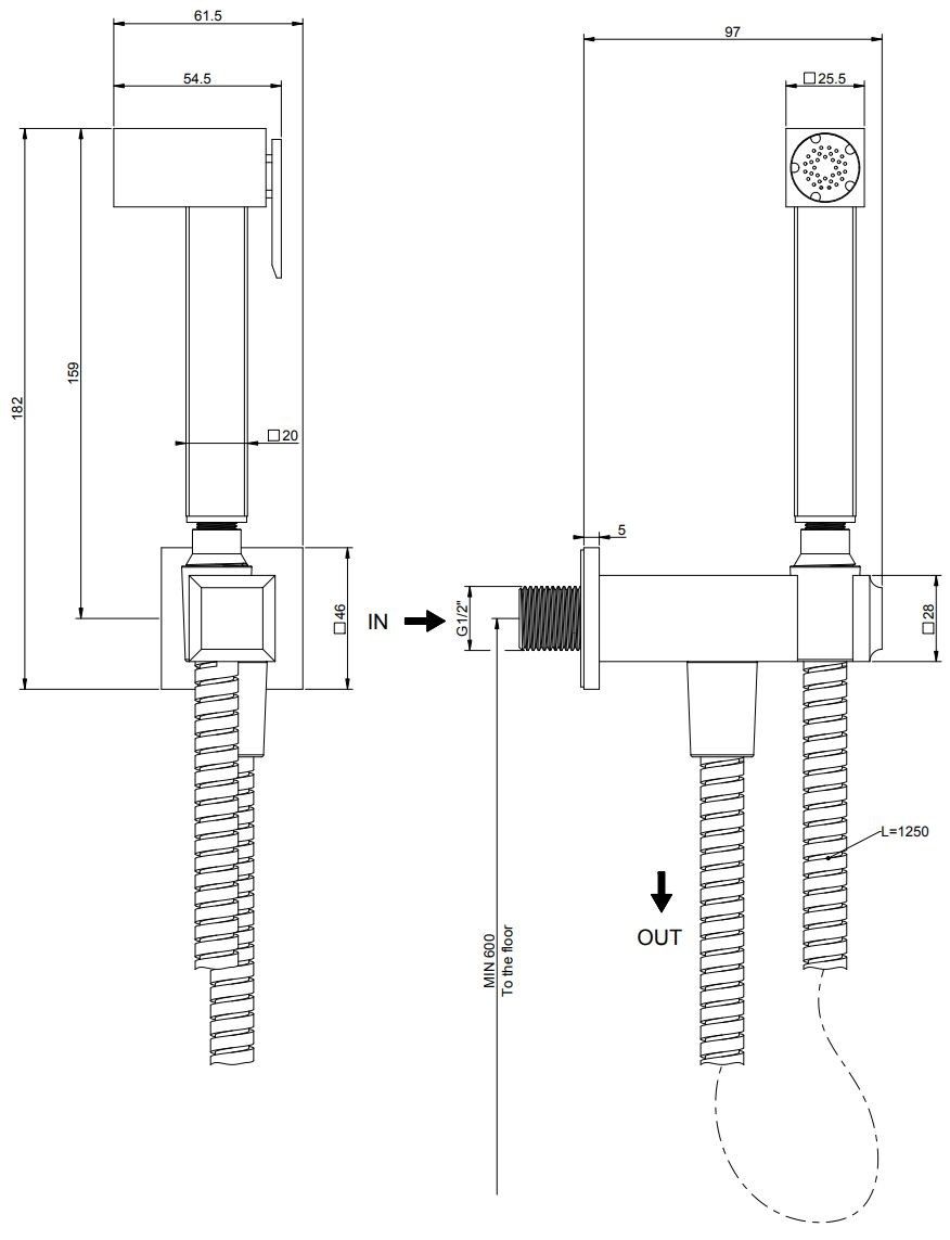 Латунь shut-off настенный ручной душ Gessi элегантность ARCH-00058080