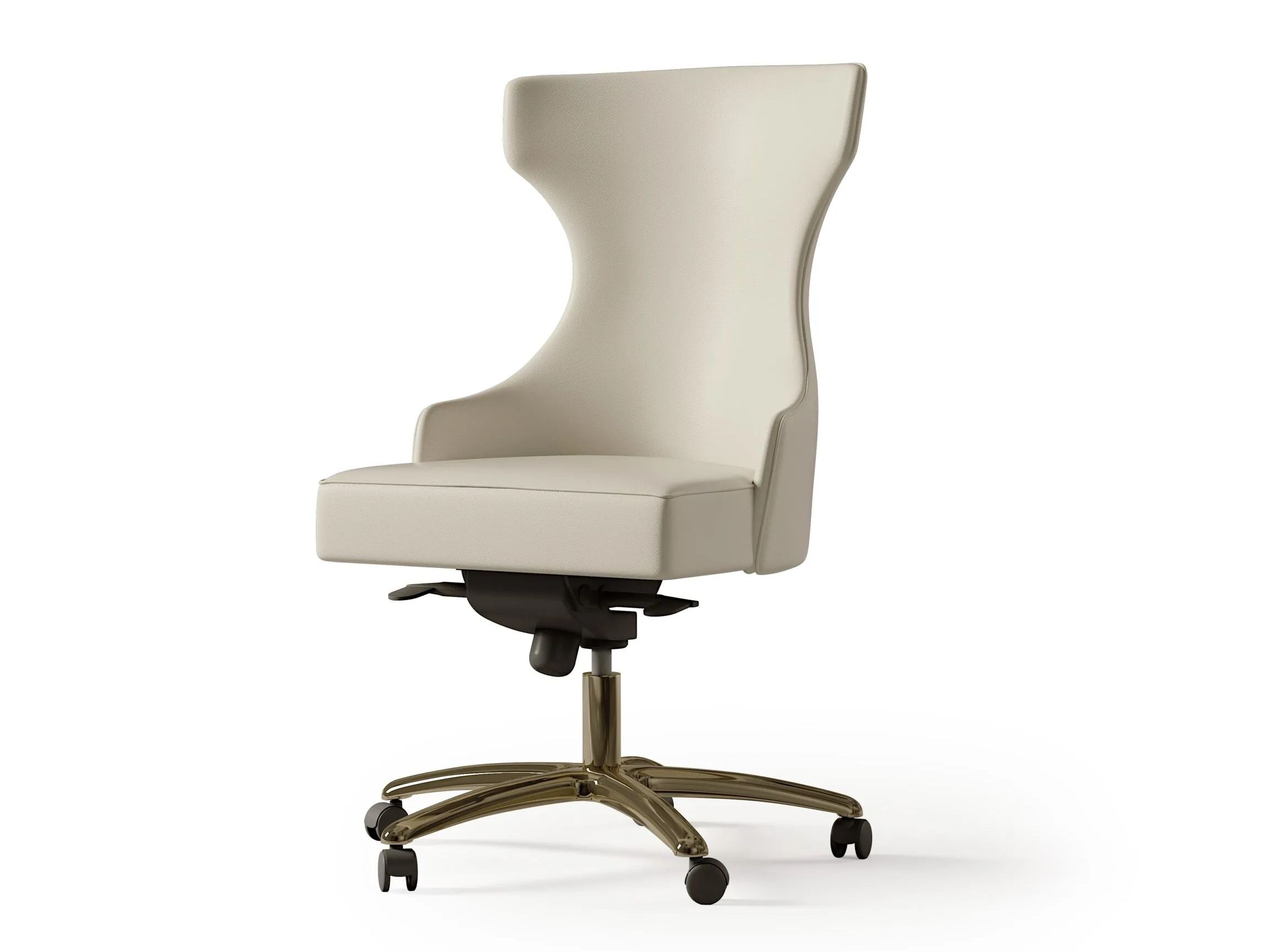 Кожаный поворотный стул с колесами Bizzotto Italia Atmosphera ARCH-00153383