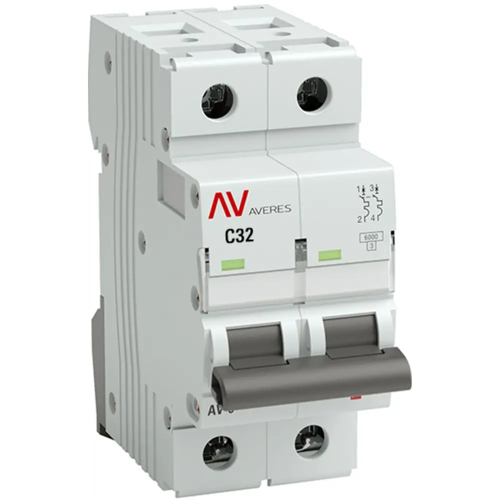 Автоматический выключатель EKF AV-6 2P C32A для защиты электроцепей 84579881 STLM-0052243