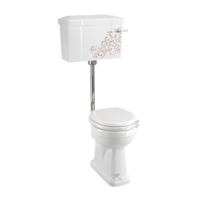 Burlington Bespoke Стандартный низкоуровневый унитаз Bespoke Oriental Blossom Standard с бачком на 520 рычагов P2 BLOSS T31 CHR C1 BLOSS