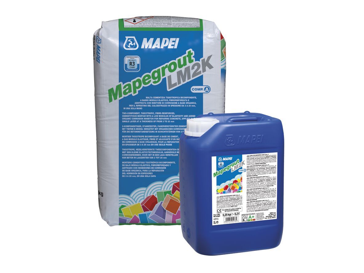 Фиброзно-усиленный двухкомпонентный тиксотропный цементный раствор MAPEI восстановление бетона ARCH-00061695 - Вид №1