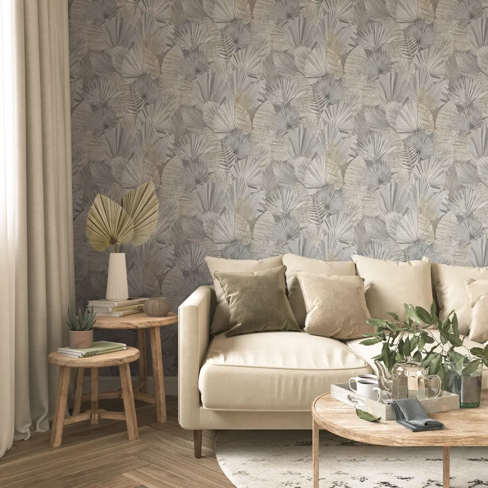 Обои флизелиновые Wall up Holiday серо-бежевые 1.06 м 647556 STLM-2127916 - Вид №2