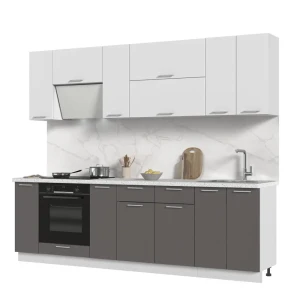 91473850 Кухонный гарнитур Стендмебель Катрин КГ260-СВМ 260x217x60 см ЛДСП цвет белый/муссон STLM-1456190