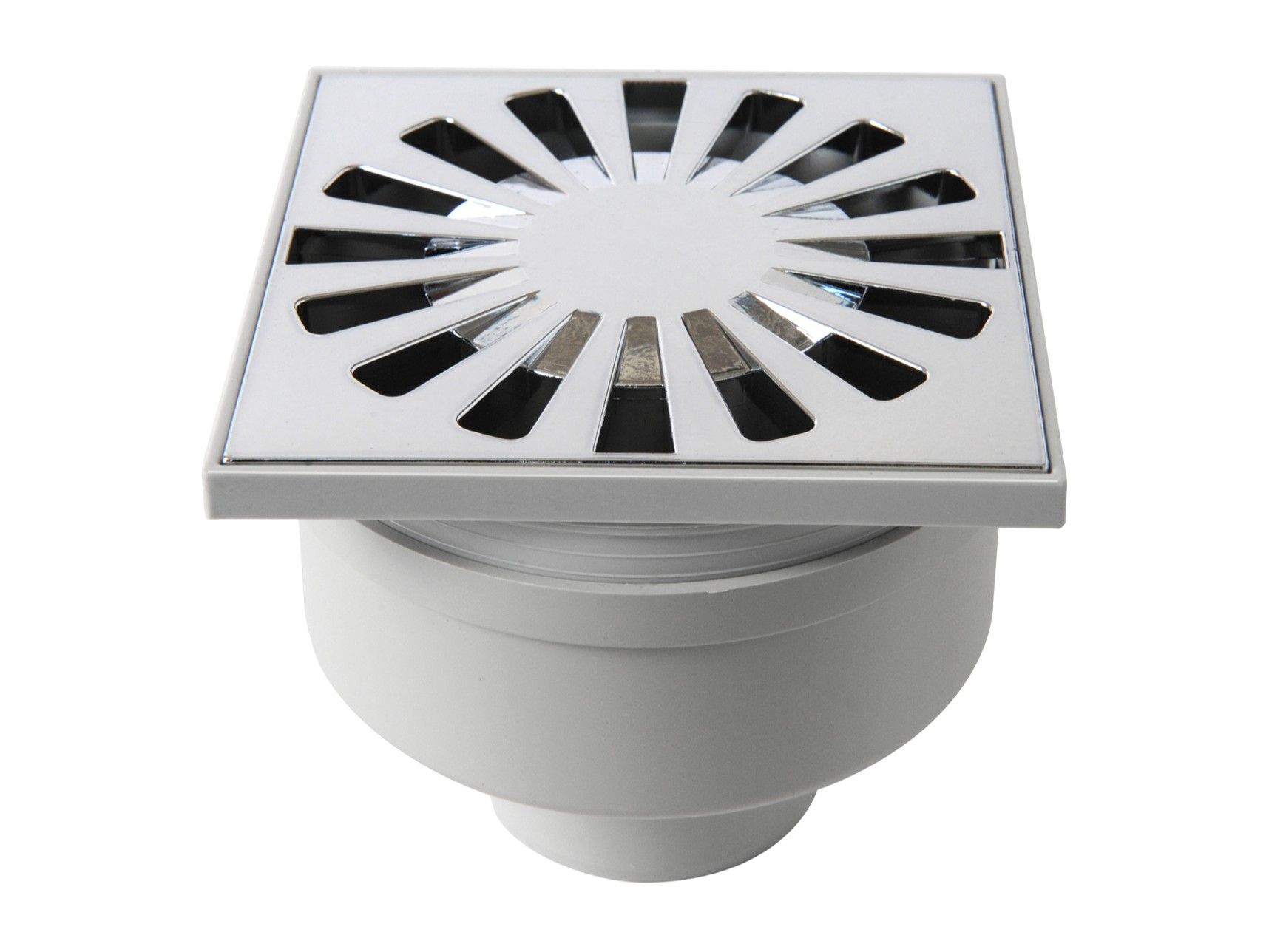 ABS сифонированная крышка люка с хромированной решеткой и вертикальным выхлопом First Corporation First Plast ARCH-00057529