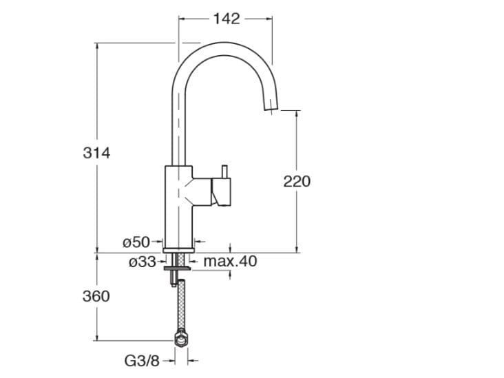 Однорычажный смеситель для раковины CRISTINA Rubinetterie зеленый триколор ARCH-00075104 - Вид №1