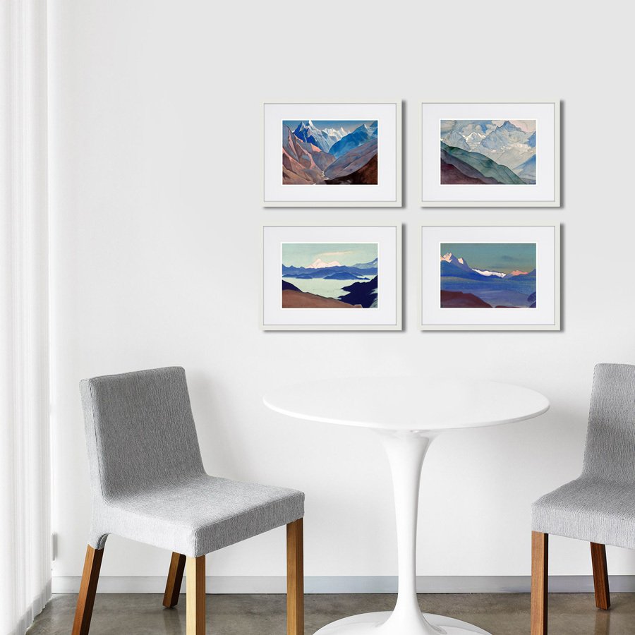 Картина в деревянной раме 42х32 см "Гора «М», 1931 г." КАРТИНЫ В КВАРТИРУ  264840 Белый;голубой;разноцветный  - Вид №7