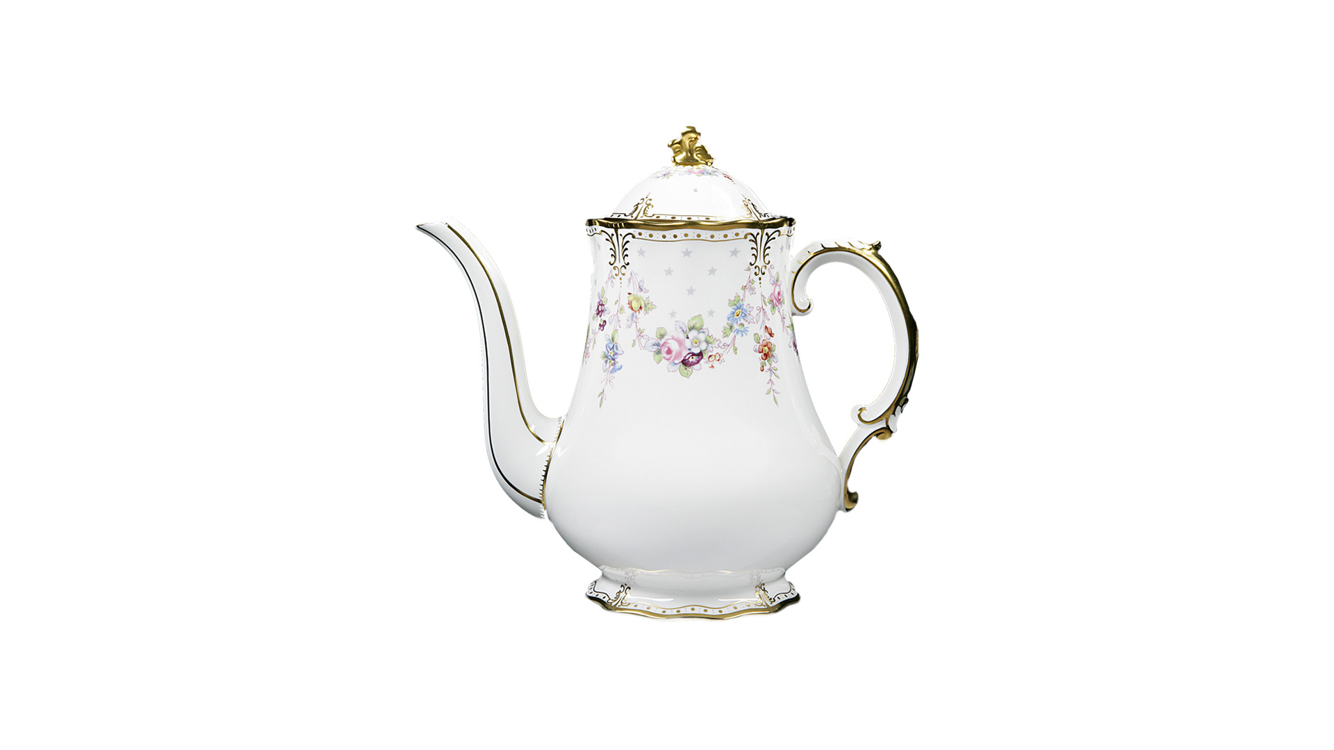 10628019 Royal Crown Derby Сервиз кофейный Royal Crown Derby "Роял Антуанетта" 6/15 Фарфор костяной  - Вид №1