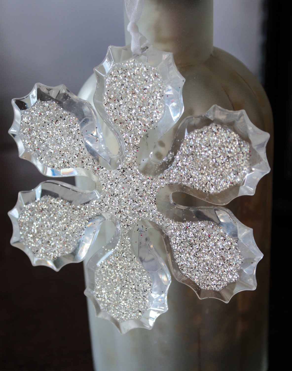 1367 000 a3 Декоративная снежинка, акрил, Ø 10 см, 2 шт., Прозрачная H-andreas  - Вид №3