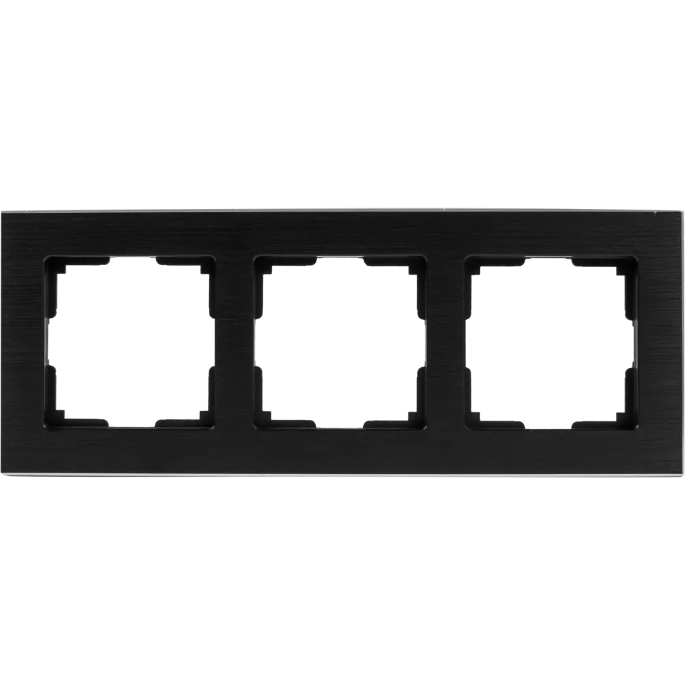 Рамка WERKEL Aluminium на 3 поста - черный алюминий для розеток и выключателей 82125336 STLM-0019665