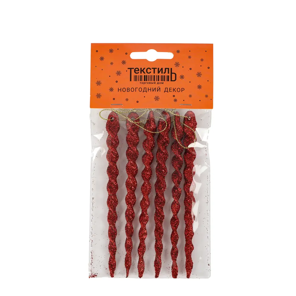 89377723 Новогоднее украшение Сосульки 396 красный 6 шт. STLM-1397730 Santreyd  - Вид №2