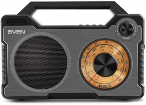 SV-018092 Ас srp-755, черный, радиоприемник, мощность 8 вт (rms), bluetooth, fm/am/sw, usb, microsd, встроенный аккумулятор Sven