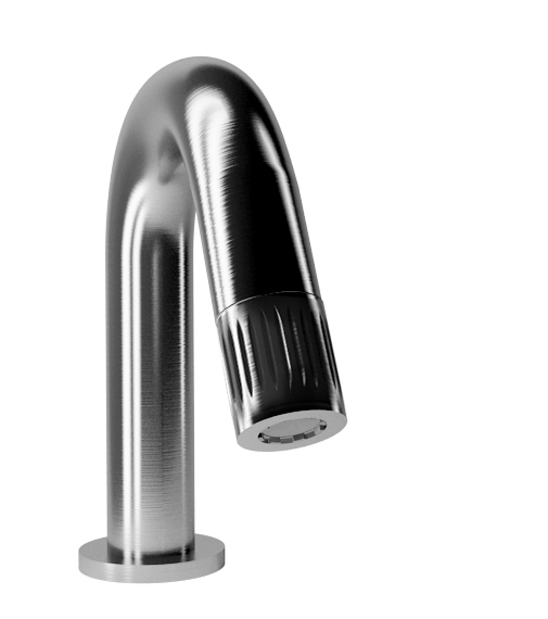 70522 Поворотный смеситель для биде из матовой нержавеющей стали 316 с прогрессивным картриджем, установленным в изливе. Bongio Time2020