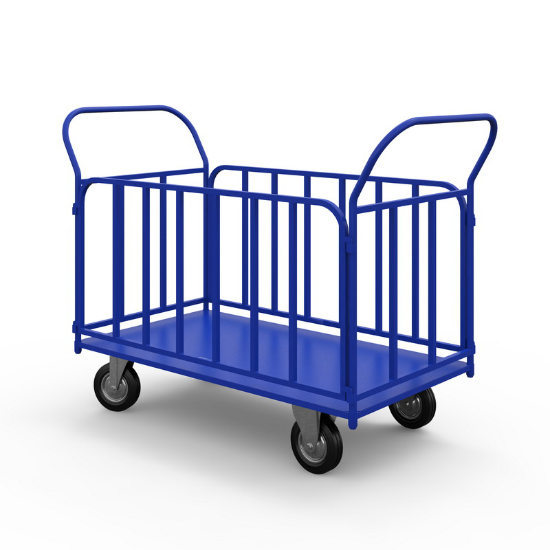 Тележка платформенная с трубчатыми бортами ТБ 3 (г/п 450 кг, 1000x600 мм, колеса черная резина 160 мм) Верстакофф 65-0331