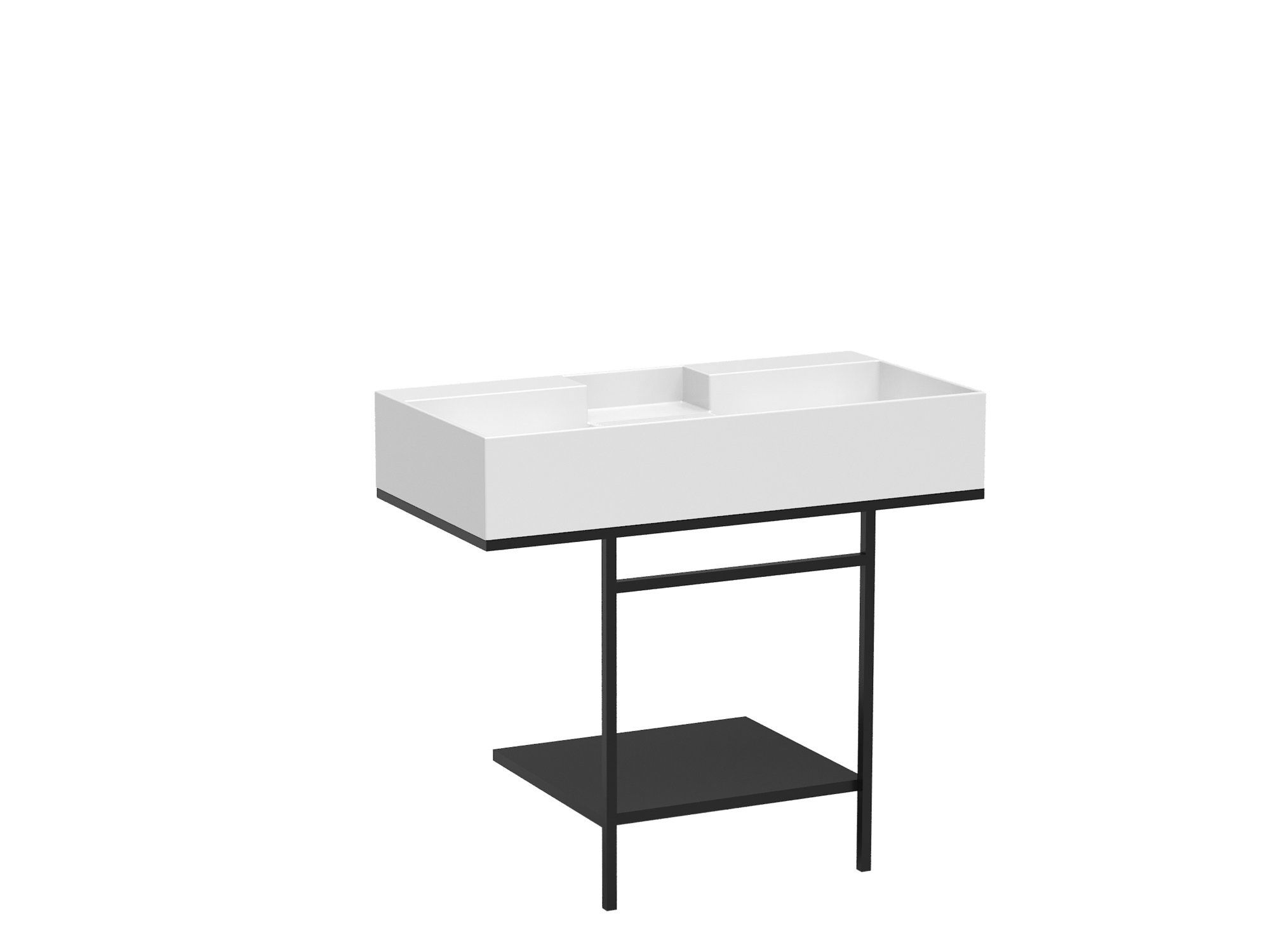 Консольная раковина со стальной рамой и дубовой столешницей COLAVENE Nobu ARCH-00070889 - Вид №3