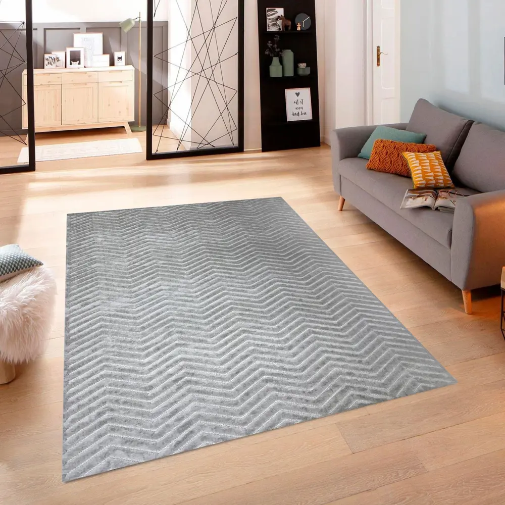 CTIM Ковер «Луна» 160x230 см с рельефным ворсом, серый 89360172 STLM-1033699