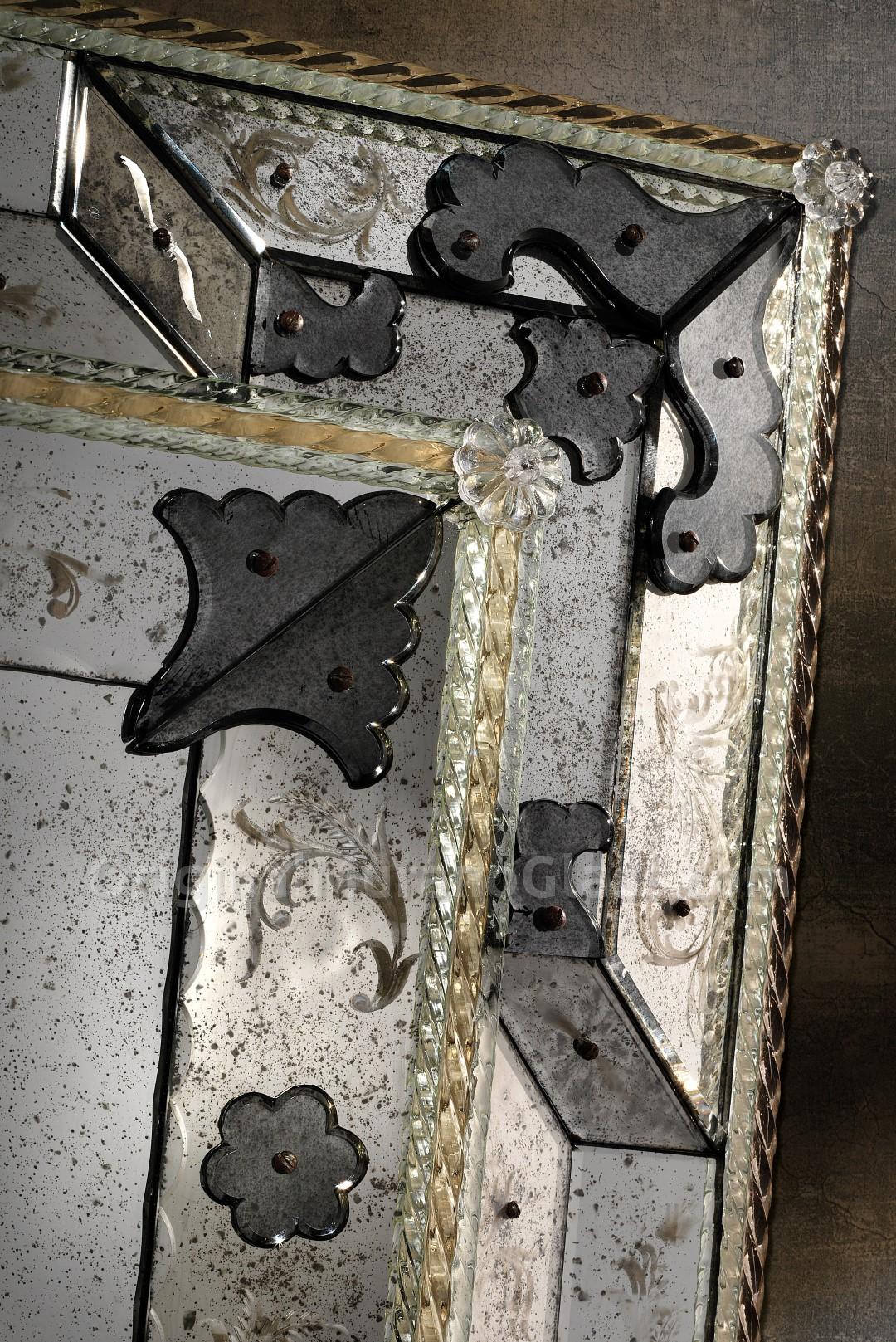 726 ORIGINALMURANOGLASS Венецианское зеркало Lupanio - муранское стекло OMG  см  - Вид №1