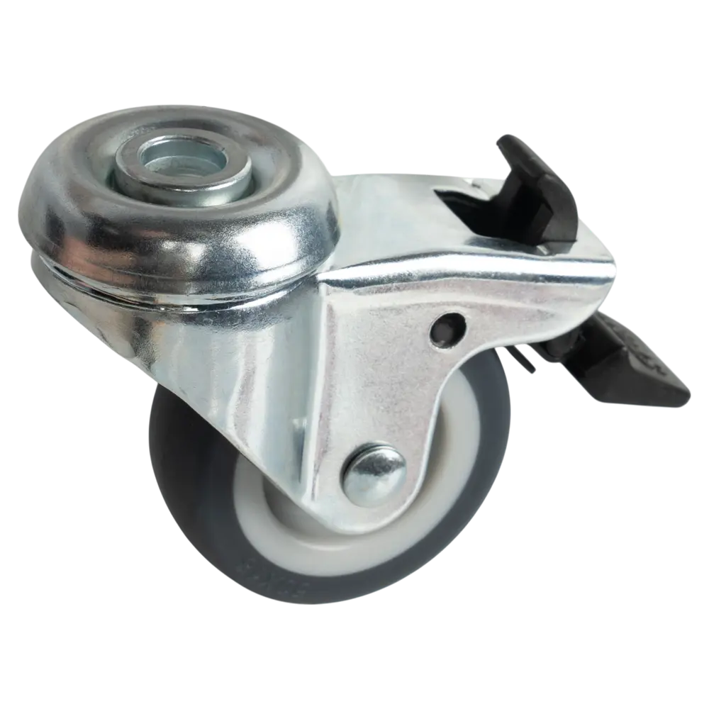 Поворотный мебельный ролик с тормозом 50 мм серый 89415368 Santreyd STLM-1581277