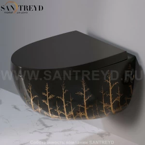 S511406G Подвесной унитаз настенный Черный A. e T. Italia OVAL Италия