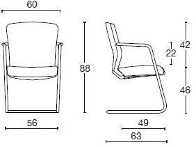 Diemme Кожаное консольное офисное кресло с подлокотниками Halfpipe sun-id-1422488 - Вид №5