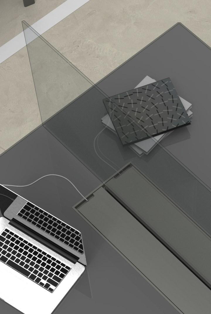 DOMUSOMNIA Опора для стеклянной перегородки с лотком для сбора кабеля Easyrack office sun-id-1509240 - Вид №1