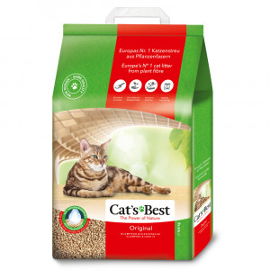 Т0055374 Наполнитель для кошачьего туалета Cat"s Best Original древесный комкующийся 20л Cat's Best