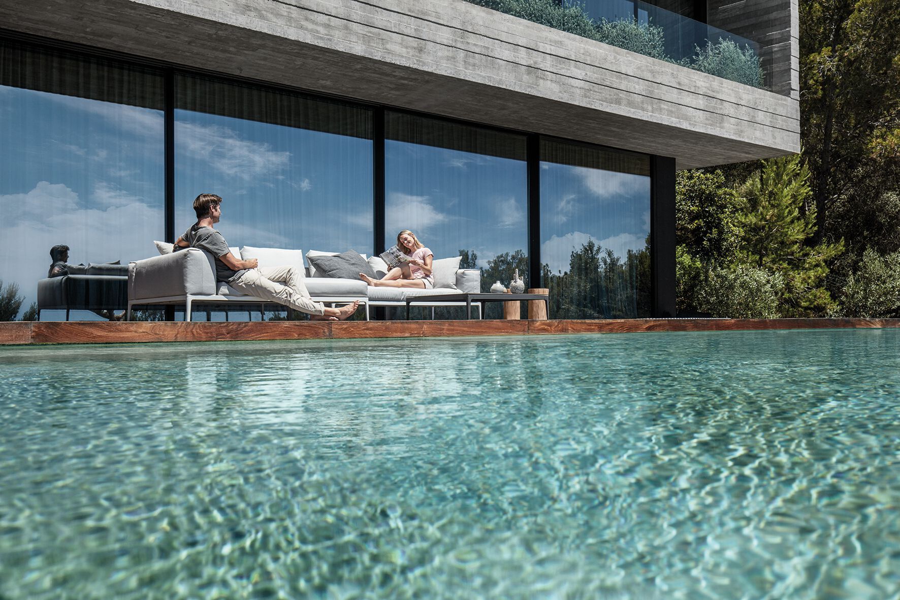 Ткань квадратный сад пуфик Gloster сетка ARCH-00068426 - Вид №7